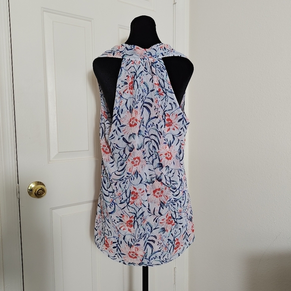 CABI Multicolor Floral Print Sleeveless V-Neck Blouse Women's Size Medium - Picture 3 of 11